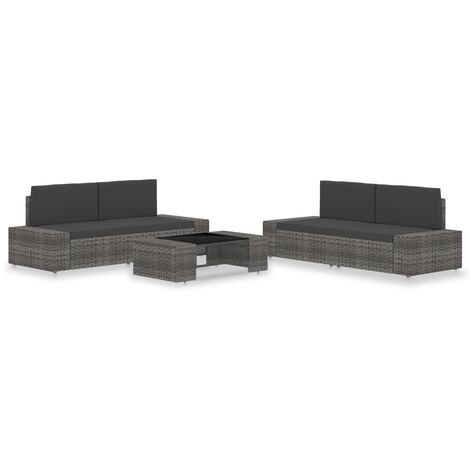 5 PCS Garden Lounge Lounge Pe Gray (1/5)