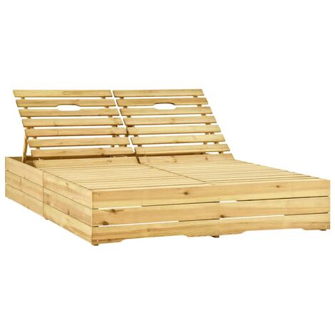 Tumbona doble de madera de pino impregnada verde vidaXL