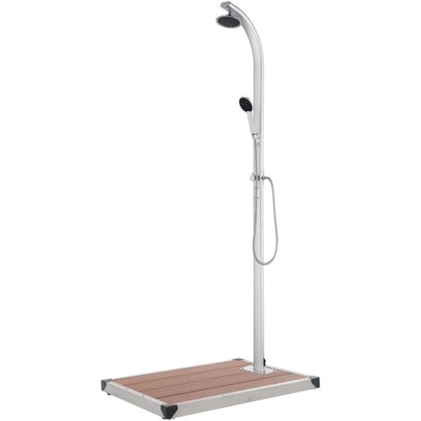 Ducha de jardín con base marrón 220 cm de aluminio (1/5)