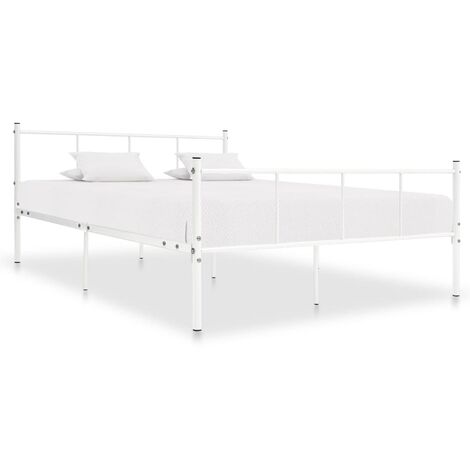 Estructura de lecho de metal blanco de 120x200 cm (1/5)