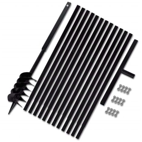 Taladro De Tierra Con Mango 120 mm Con Tubo De Extensión 13 M Acero vidaXL