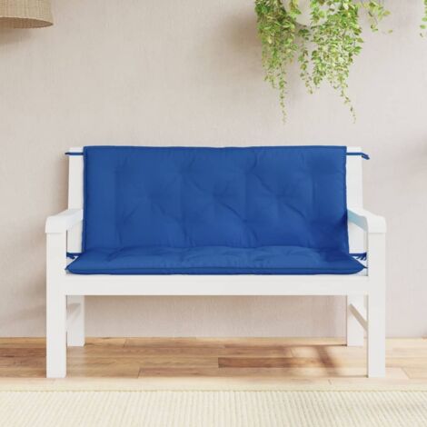 Cojines de jardín de banco 2 pcs 120x50x7cm tela de oxford azul
