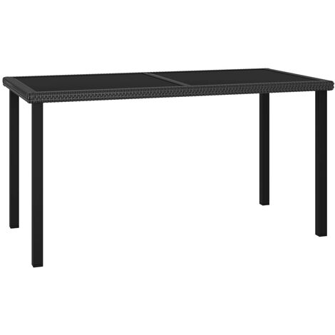 Jardín de mesa de comedor 140x70x73 cm mimbre pe negro