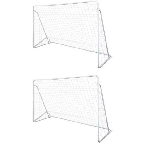 Balizings de fútbol con redes 2 pcs Steel 240x90x150 cm