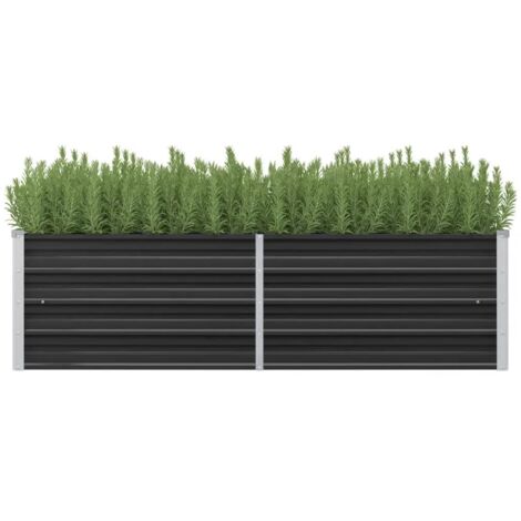 Arriate de acero galvanizado gris antracita 160x40x45 cm vidaXL