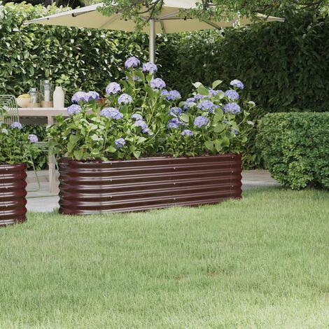 Vaso/jardín compartido acero recubierto con polvo de 152x40x36cm marrón