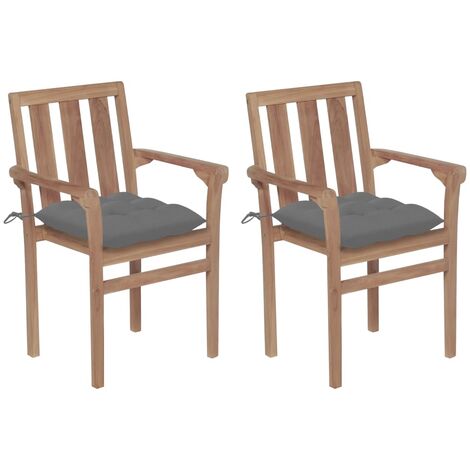 Sillas de jardín con almohada gris (1/5)