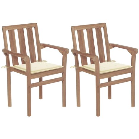 Sillas de jardín con color color color 2 pcs de teca masiva (1/5)