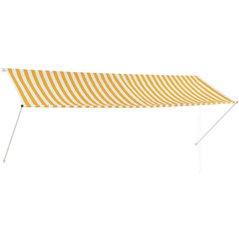 Toldo retráctil 350x150 cm amarillo y blanco