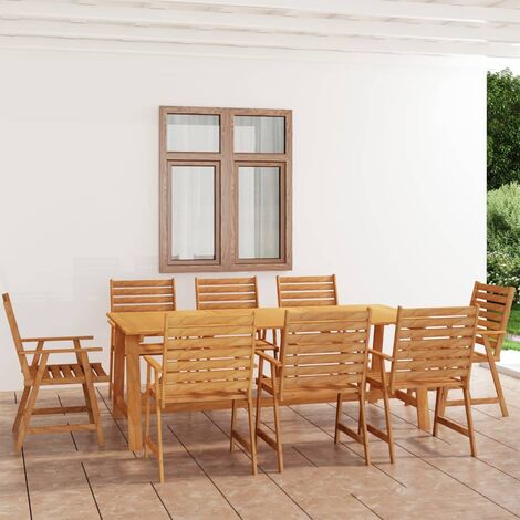 9 PCS Dining Set para Acacia Madeira Garden (1/5)