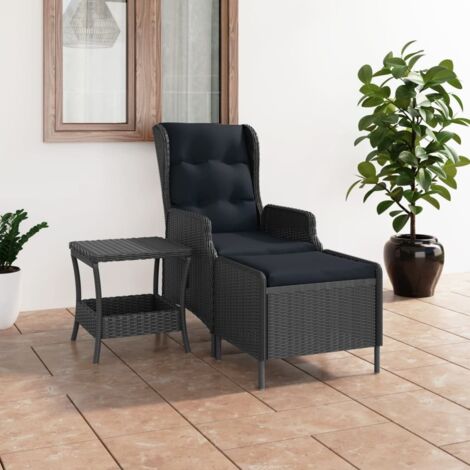 2 PCS conj. Garden Lounge con cojines de mimbre gris oscuro (1/5)