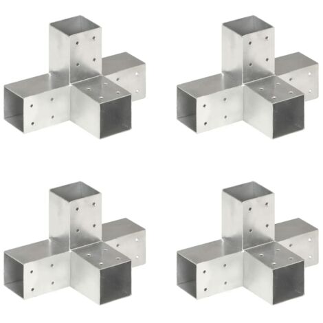 Conectores de postes en X 4 uds metal galvanizado 71x71 mm vidaXL