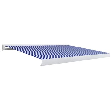 Toldo motorizado con caja de 350x250 cm azul y blanco - 321958 (1/5)