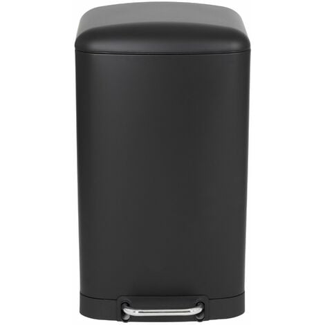 Poubelle de cuisine à pédale GREENWICH Noir Acier inoxydable 40 L