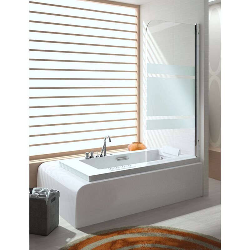 Mampara de Bañera Plegable con Bisagra Cristal Antical 6mm 90x140 cm