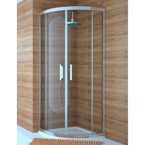 IMPERIAL BAGNO - Mampara de ducha semicircular con puerta corredera 70 x 90  cm, 6 mm, ATENA