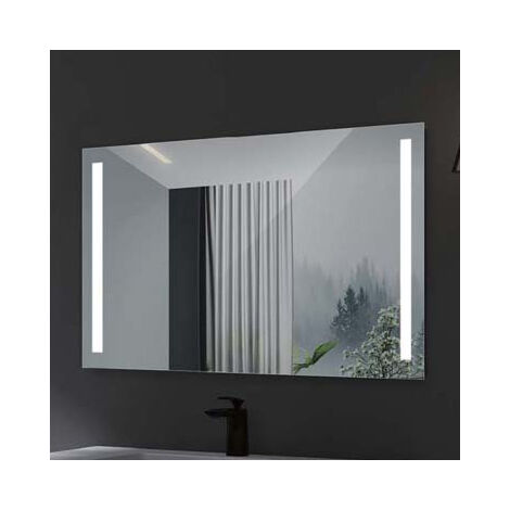 Espejo de baño Led cuadrado - de medida 60 x 80 cm - Iluminado por LED con  IRC >80 – Esquinas redondeadas y luz frontal – Modelo AUSTRIA