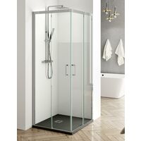 Mampara de Ducha Angular - 2 Hojas Fijas + 2 Puertas Correderas - Modelo Fravia Q4 (80 x 80)