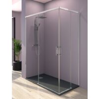 Mampara de Ducha Angular - 2 Hojas fijas + 2 Puertas Correderas - Modelo Sibila Q4 (70 x 90)