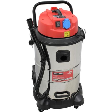 Aspirador Polvo/Liquidos, INOX, 1400W, 50L - MADER® | Power Tools
