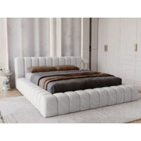 Lit rembourré avec rangement 120x200 velours gris clair Italia