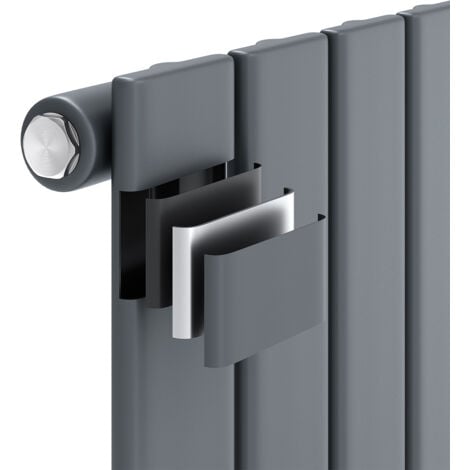 SONNI Radiateur eau chaude en acier 465x1200 mm Monocouche Anthracite Horizontal Radiateur chauffage central (734W)