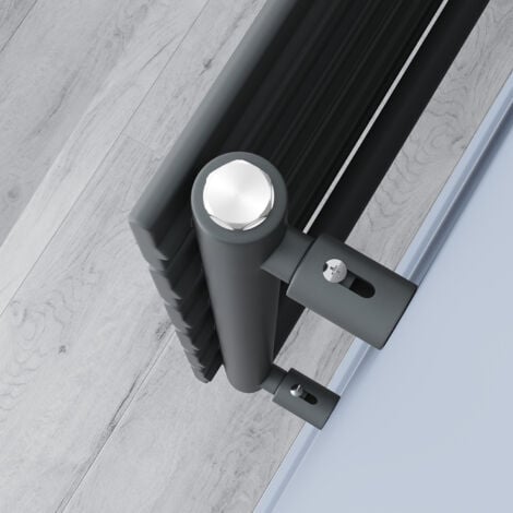 SONNI Radiateur eau chaude en acier 465x1200 mm Monocouche Anthracite Horizontal Radiateur chauffage central (734W)