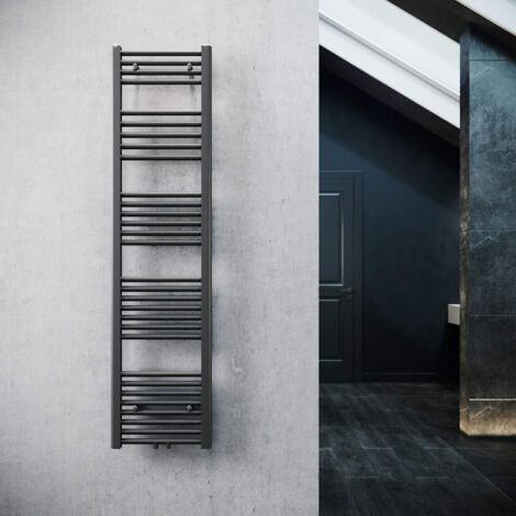 Sonni – Radiateur sèche-serviettes eau chaude 400mm – Hauteur 1600mm – Acier inoxydable – Puissance 739W – Raccord central – Anthracite