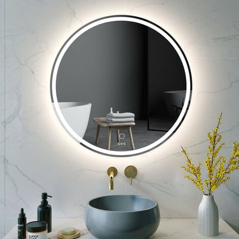 Habitium : Lampe miroir LED de 50 cm de large, blanc chaud, d'une