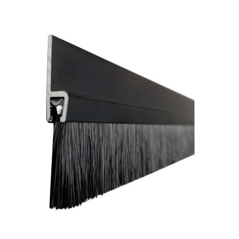 Bürstendichtung 25(Bh) x 1500 mm Aluschiene schwarz eloxiert, PPN-Besatz
