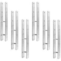 6x Pfostenträger H-Form, verzinkt, 101x600x6
