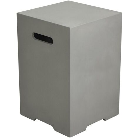 Cache bouteille de gaz carré H62 lisse gris clair,  45x45x62