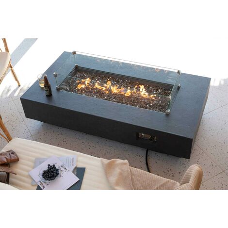 Brasero Rectangulaire Gardener 104 - 80x80 Cm - Foyer Acier Pour Feu De Camp Et Cuisson Extérieur