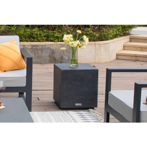 TEVERE Table d’appoint en béton compact robuste 45 x 45 x 50.8 cm (1/2)