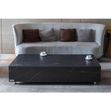 SOFIA Table basse en porcelaine marbre rectangulaire en béton  exclusif  moderne  157.5 x 76.2 x 35.6 cm (1/5)