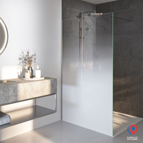 Paroi de douche en verre 6 mm SECURIT® – H.198 x L.120 cm – Traitement TIMELESS® anti-calcaire – Accès libre sans porte – Aurys (1/4)