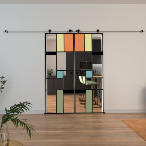 KIT connecteur pour double porte avec rail noir apparent - AURYS NORMANDIE