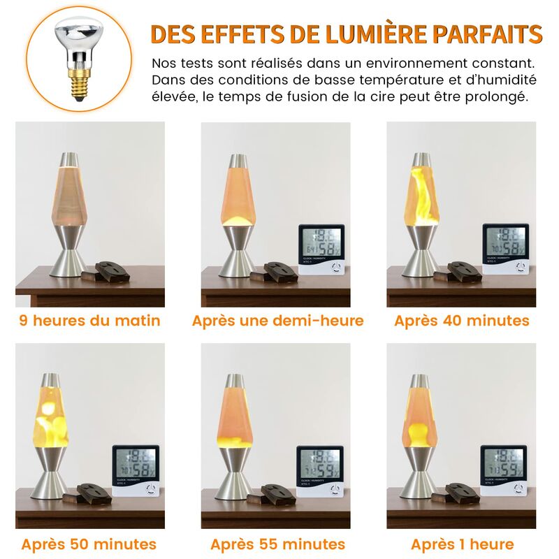 DoRight R39 E14 Ampoules à réflecteur, ampoule de lampe à lave 25W