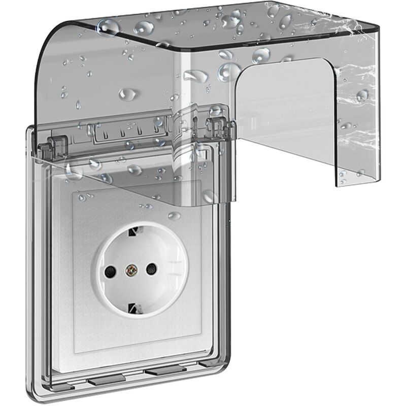 Cache Prise Étanche Blanc - Protection Enfants Et Anti-Éclaboussures - Pour Salle De Bain, Cuisine, Extérieur