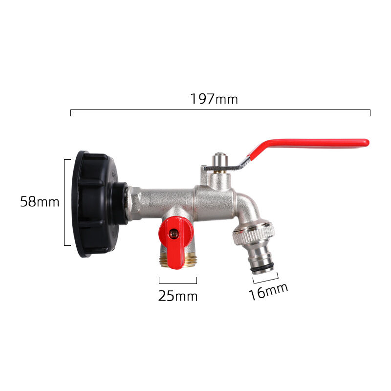 Raccord cuve eau S60X6 - Robinet ECO laiton 15 mm + Nez 20x27