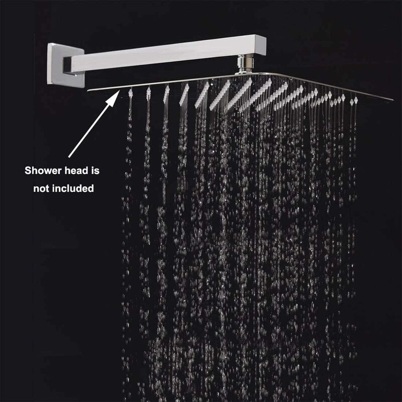 Rallonge Bras De Douche Acier Inoxydable - Chrome, Filetage G1/2", Montage Murale