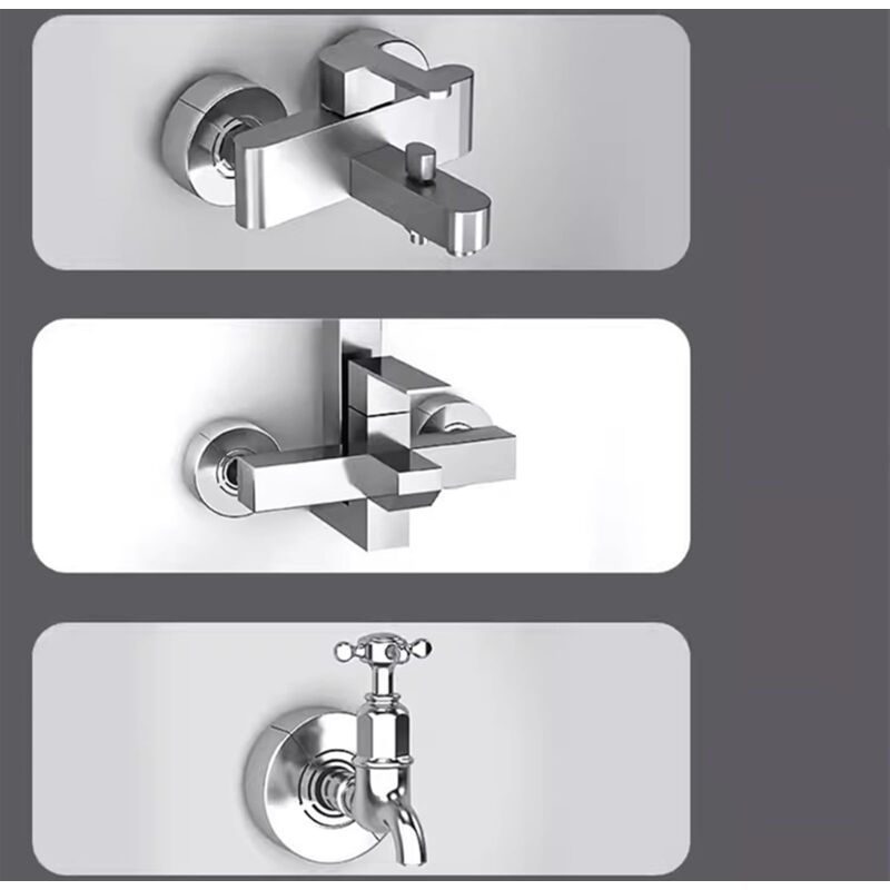 3 Rosaces Cache-Tuyaux Pour Mitigeur Douche - AMONENZ - Galvanoplastie Argent - Adaptable 20/25/33mm - Accessoires Plomberie Déco