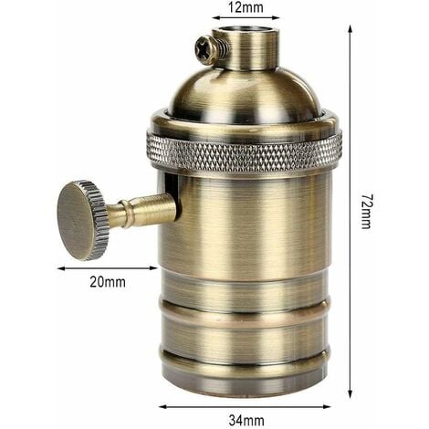 4 pièces Edison Douille Vintage E27 Adaptateur De Lampe avec interrupteur Rétro Vintage Lustre Sans Fil Laiton Antique