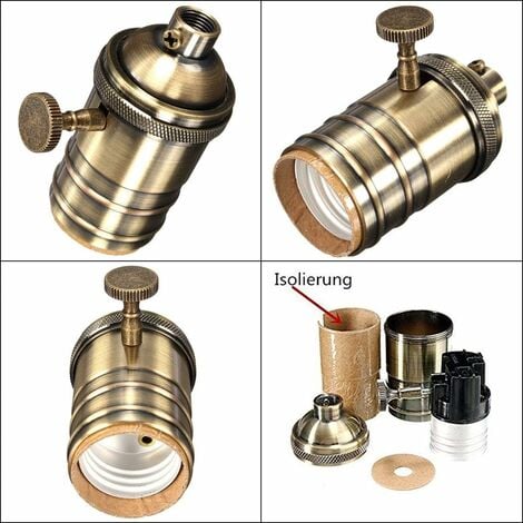 4 pièces Edison Douille Vintage E27 Adaptateur De Lampe avec interrupteur Rétro Vintage Lustre Sans Fil Laiton Antique