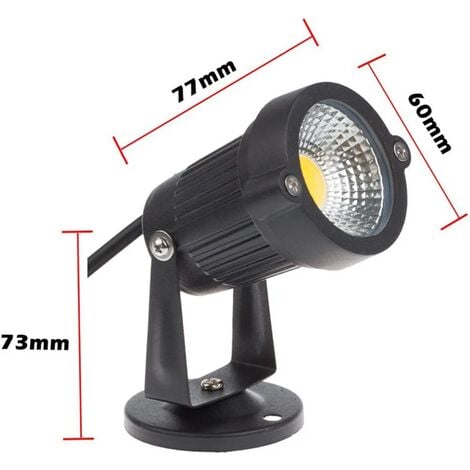 Lot de 4 Spot LED Cob 5W 220V Spots Jardin Orientables Luminaires Extérieur Jardin Terrasse（Blanc Chaud）