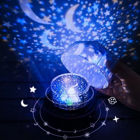 Veilleuse Etoile Projection Enfant Lampe, Romantique Nuit Étoilée Univers  Projecteur Lumière Lampe pour la Maison Partie