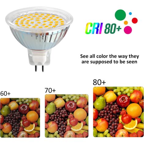 Ampoule GU5.3 LED 12V 3W Blanc Chaud 3000K, Ø50mm, Équivalent GU5.3 30W, 500LM, AC/DC 12V MR16 GU5.3 Spot LED Encastrable pour Jardin Extérieur/Entrée/Terrasse, Non-dimmable, lot de 6 [Classe énergéti