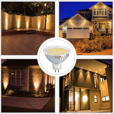 Ampoule GU5.3 LED 12V 3W Blanc Chaud 3000K, Ø50mm, Équivalent GU5.3 30W, 500LM, AC/DC 12V MR16 GU5.3 Spot LED Encastrable pour Jardin Extérieur/Entrée/Terrasse, Non-dimmable, lot de 6 [Classe énergéti