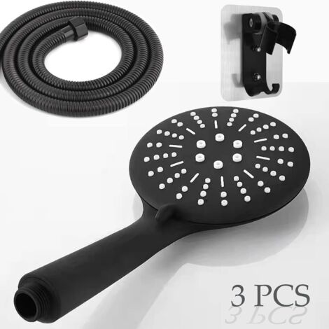 Pommeau De Douche Haute Pression Avec Filtre - 4 Modes De Jet - Tuyau 1,5 M Et Support Inclus - Azur