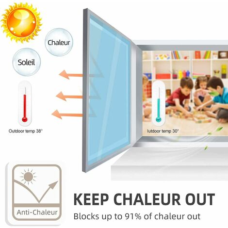 Film Miroir Fenêtre sans Tain Anti Chaleur Anti-Regard Contrôle de la Température Protection de la Vie Privée  Film Adhésif Réfléchissant pour Fenêtre Maison Bureau Magasin（40cm4m，Argent）